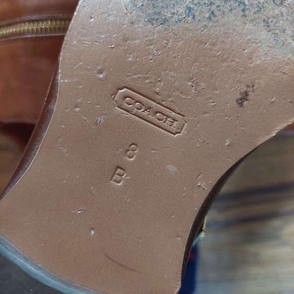 COACH MONIQUE FLAT LEATHER RIDING BOOTS brown/cinnamon - Picture 11 of 11